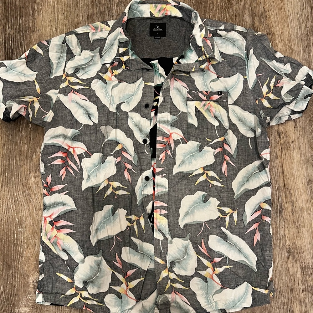 Men's Gray Hawaiian Aloha Shirt